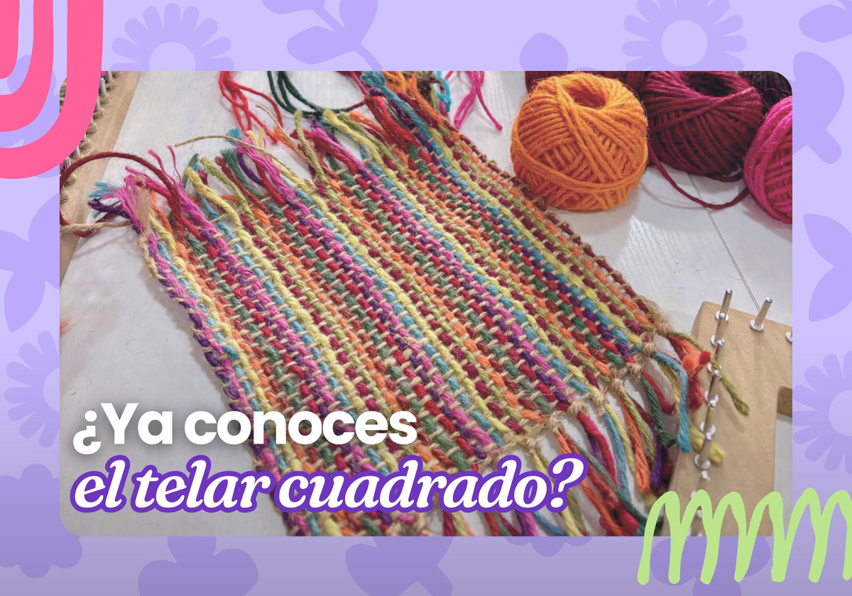 Telar cuadrado: cómo crear tejidos con yute de colores