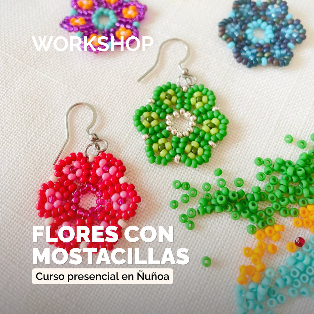 Flores con mostacillas